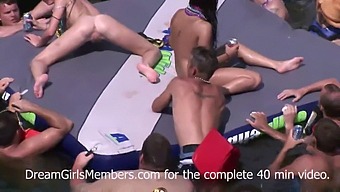 Young Women Allow Unknown Individuals To Pleasure Them At A Wild Gathering By The Lake